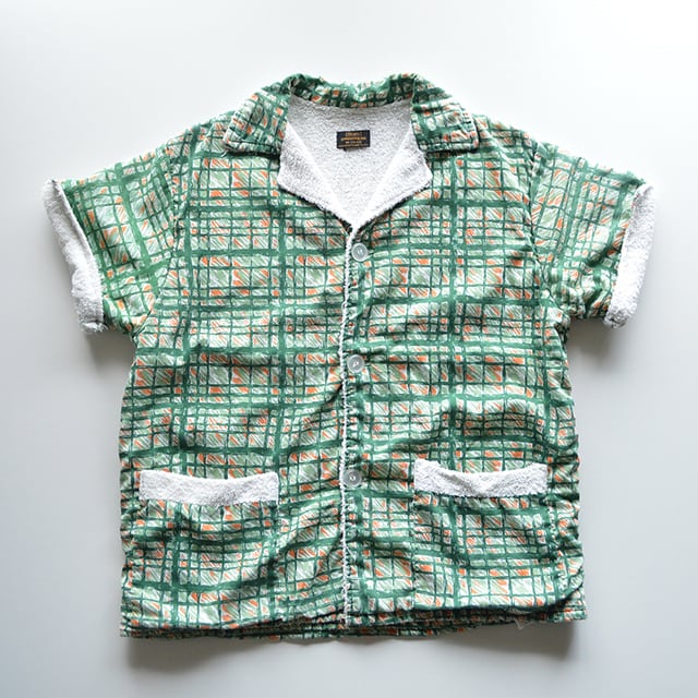 60s SEARS（シアーズ） チェックビーチシャツ 緑 | NY OLDIES