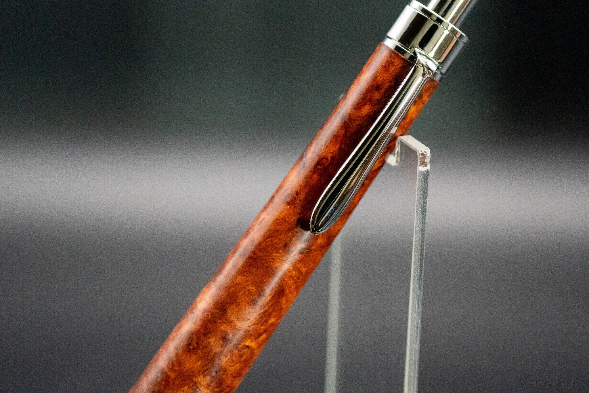 【朱色の銘木】 本花梨瘤杢 特上 silver MP ※BPにも変更可