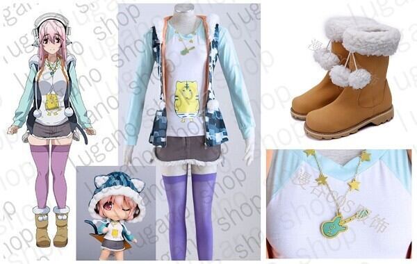 すーぱーそに子  迷彩バージョン　風   　コスプレ衣装+ショートブーツ　  ハロウィン　仮装パーティー　オーダメイドも対応可能 K3292b すーぱーそに子 迷彩バージョン 風 コスプレ衣装+ショート