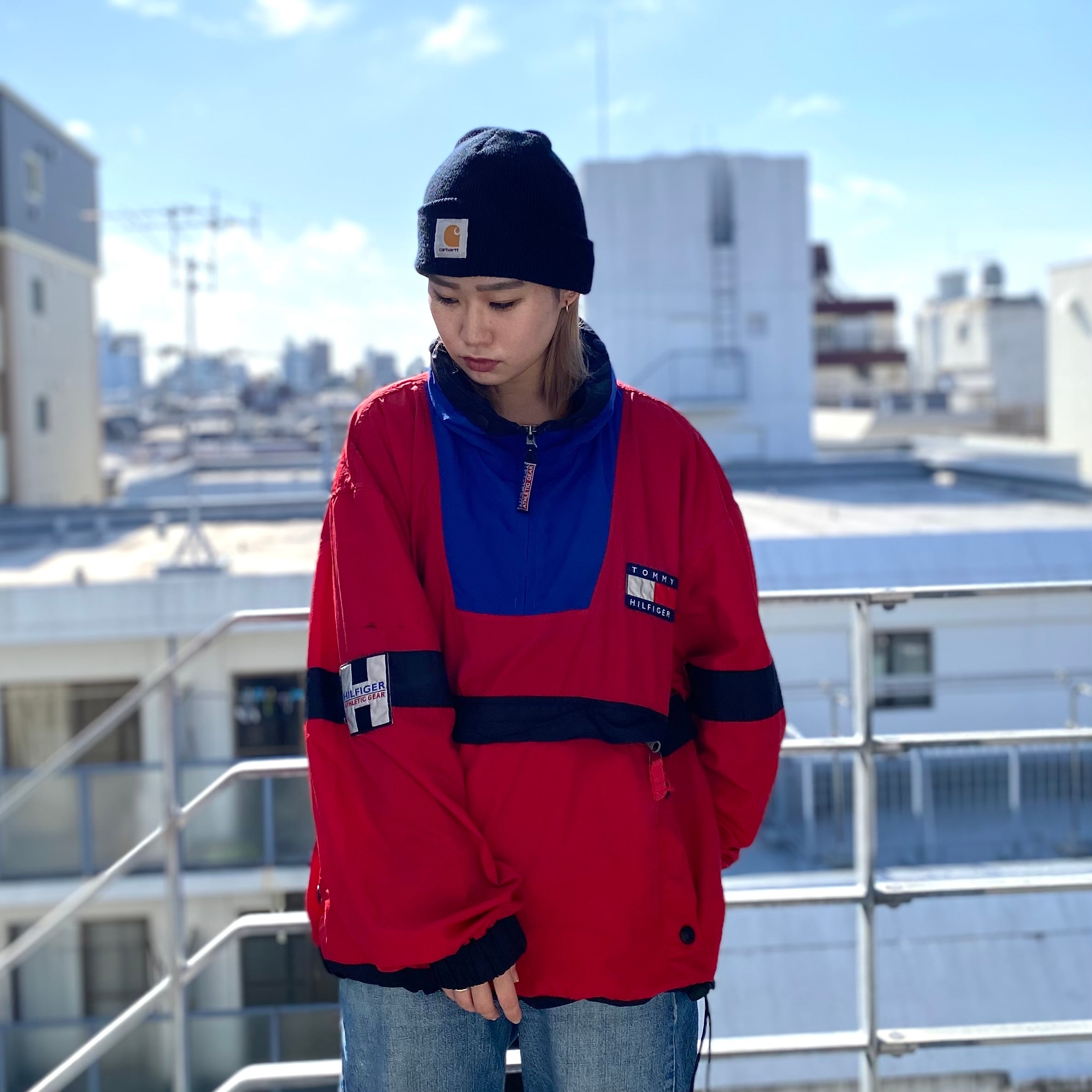 90年代 size：L/G【 TOMMY HILFIGER 】トミーヒルフィガー パッカブル ...