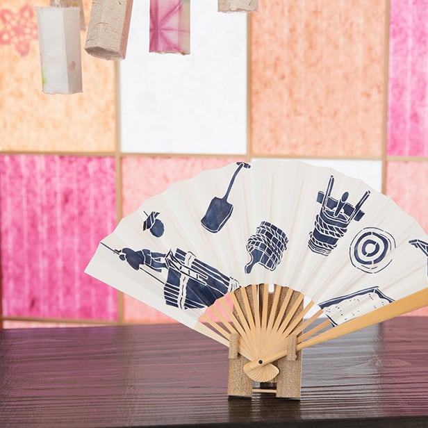 酒づくり 扇子【型染め扇子(ケース付き)】 | おぐに和紙の店