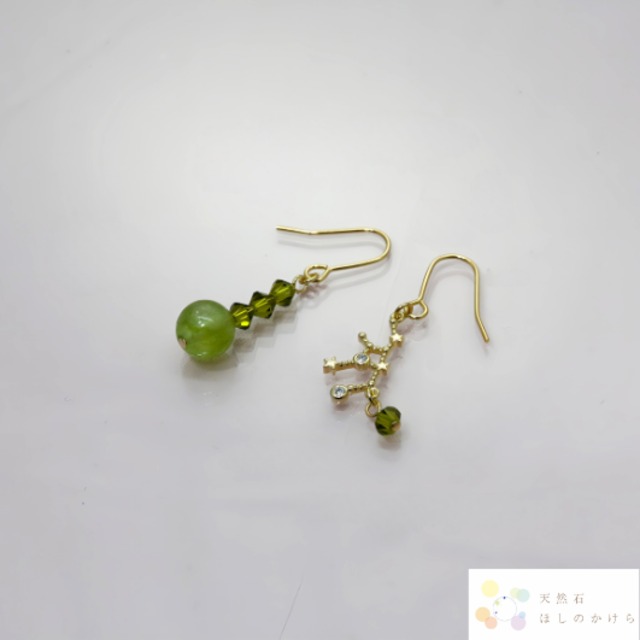 星座ピアス／イヤリング　ペリドット　おとめ座(862)