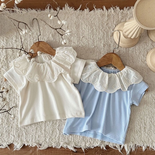 【BABY】夏新作　フリル襟半袖Tシャツ