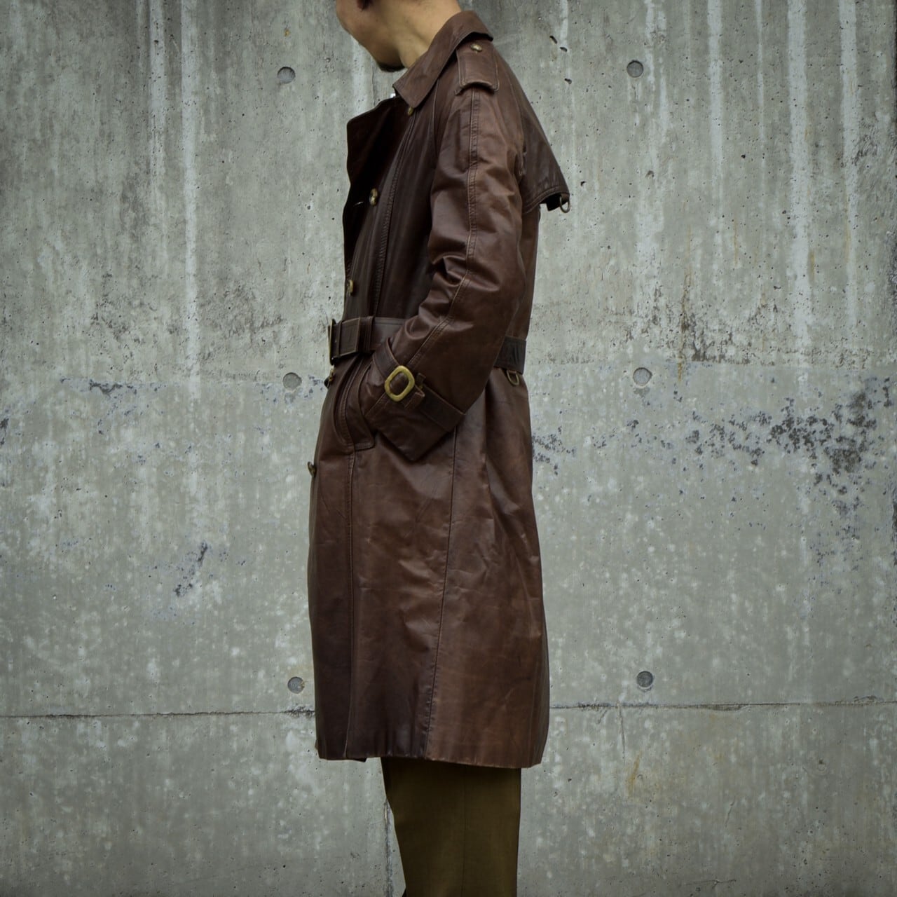 s Aquascutum Leather Trench Coat / アクアスキュータム