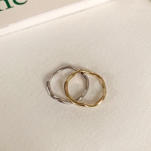 slim wave ring【2color】