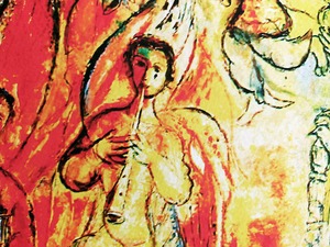 マルク・シャガール絵画「天使の音楽」作品証明書・展示用フック・限定375部エディション付複製画ジークレ