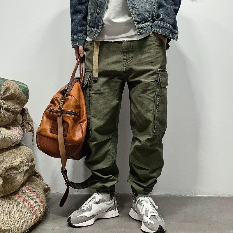 ポケットルーズグリーンカジュアルロング Xu_Tailang77215202314