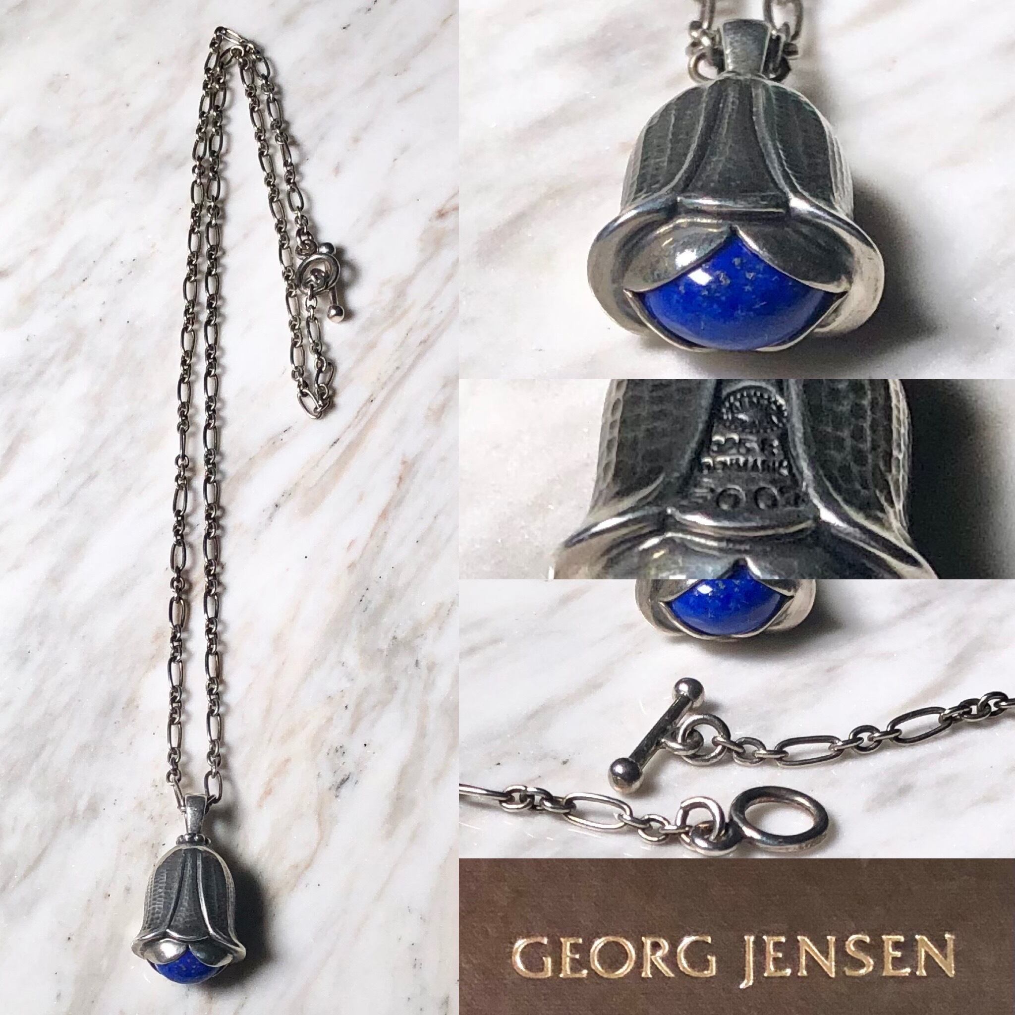 2007's GEORG JENSEN silver year pendant set with lapis lazuli