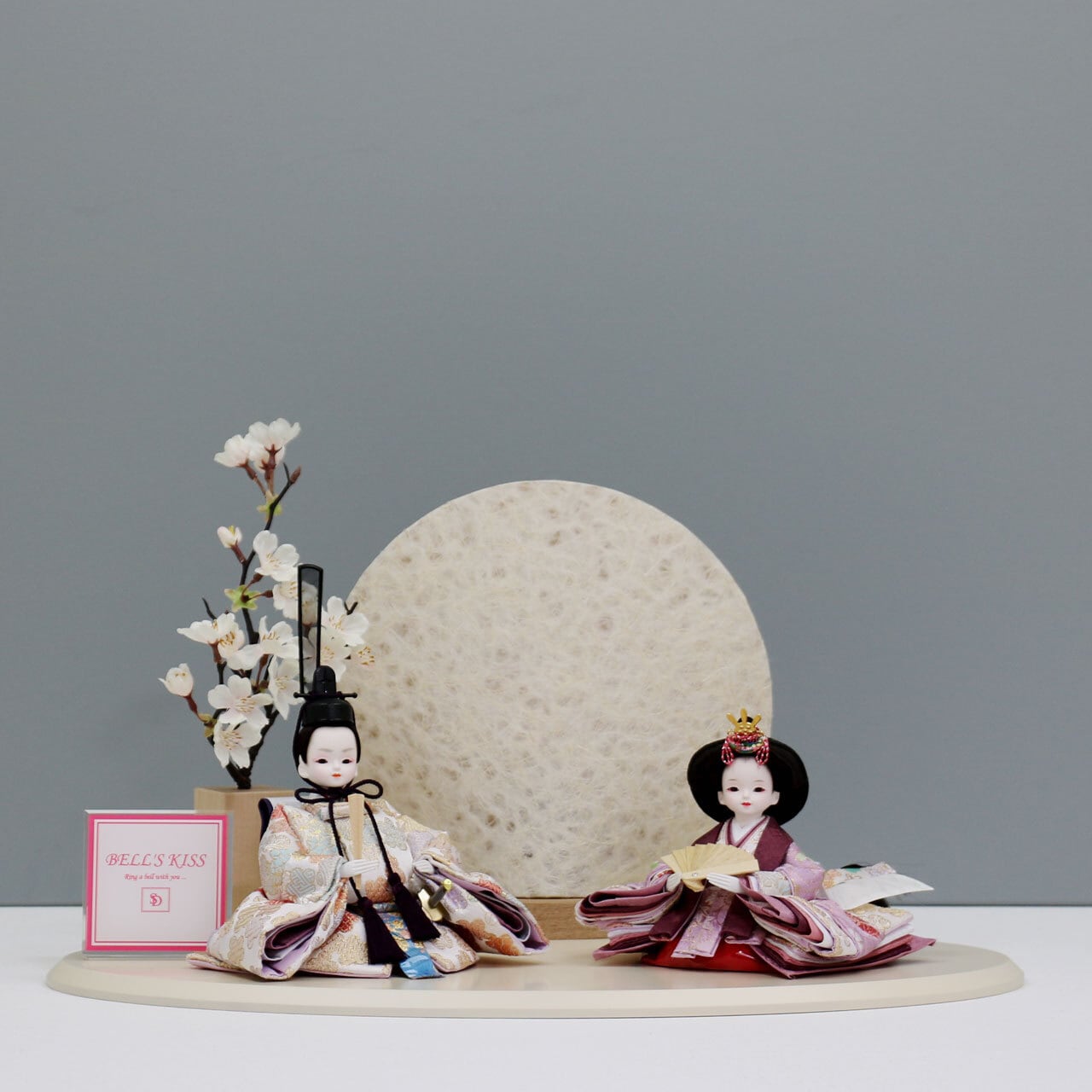 ピーカブーひな人形 ベルズキッスシリーズ 親王飾り 【春の心】 ひな人形|雛人形|桜|丸型照明|和モダン