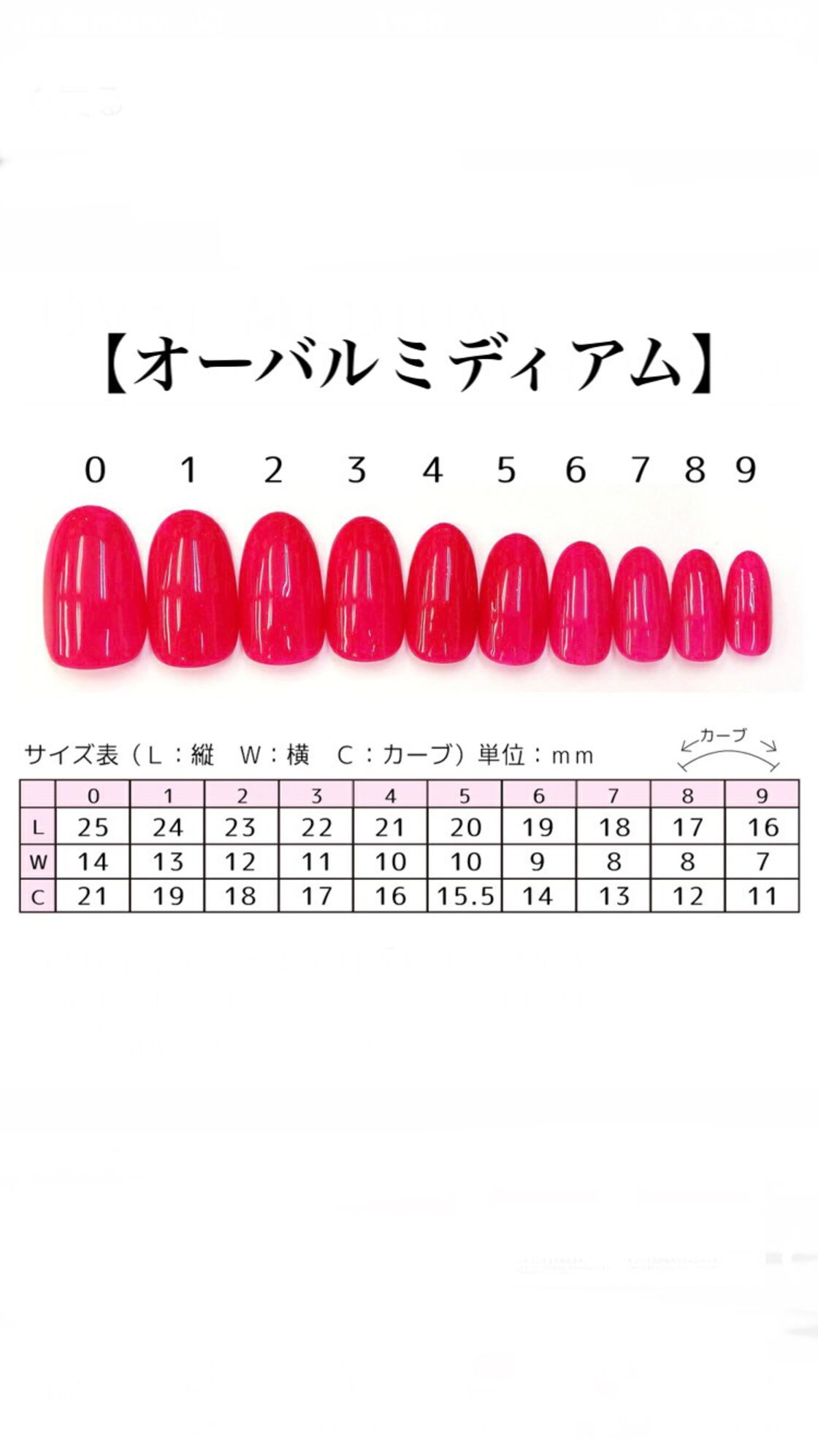 チップサイズ表♡サイズオーダー方法 ネイルチップ | PAY ID