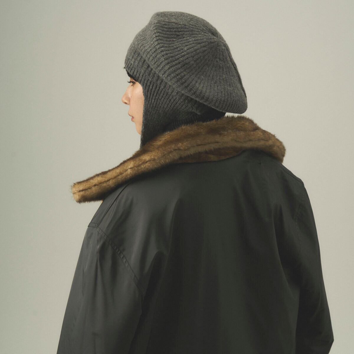 25-B501＜Ear Flap Integration Knit Beret＞ | HICOSAKA