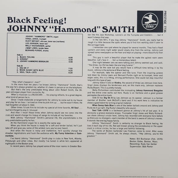 Johnny Hammond / Black Feeling! [PR 7736] - 画像2