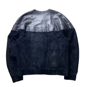 vintage switching leather pullover jacket