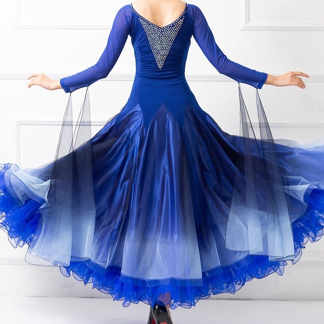 ロングスリーブ フレアシルエット フリル スタンダードドレス ds0170