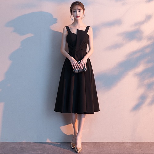 ドレス ワンピース ミディアム丈 ロング丈 ミニ丈 シンプル 立体裁断 ノースリーブ ワントーン Aライン パーティ 結婚式 二次会 春夏 レディース　BADB0058