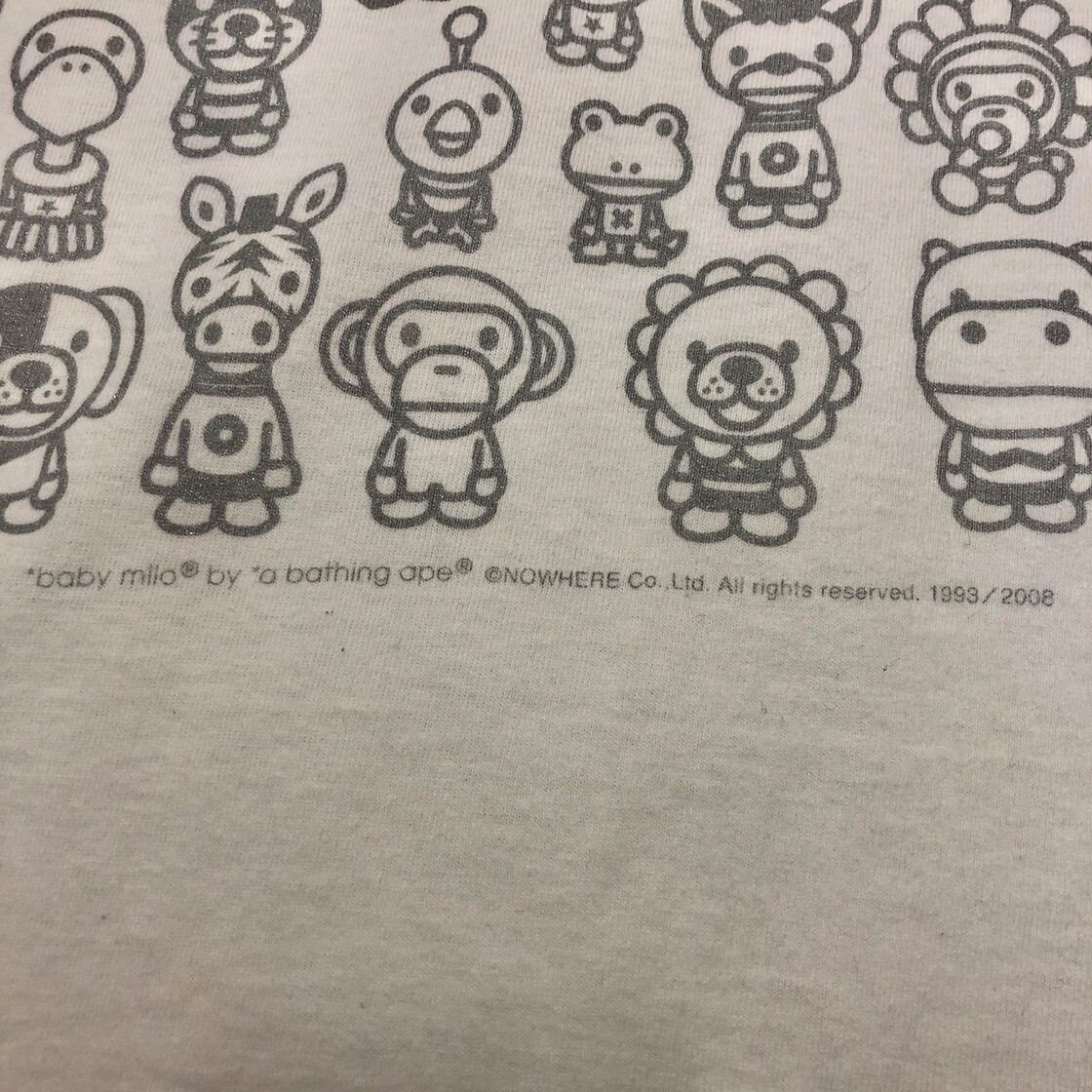 00s A BATHING APE/BABY MILO print Tee/S/ベイビーマイロプリントT/T 
