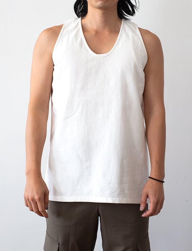 aulico : TANK TOP SHORT (Semi Wide Fit) / WHITE | aulico