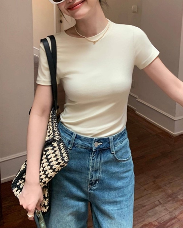 ベーシックコンパクトリブTシャツ　V10195