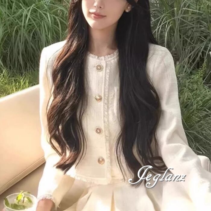 2点セット ツイード ニット 短め丈 ジャケット フレア ミニスカ( MB825)τ