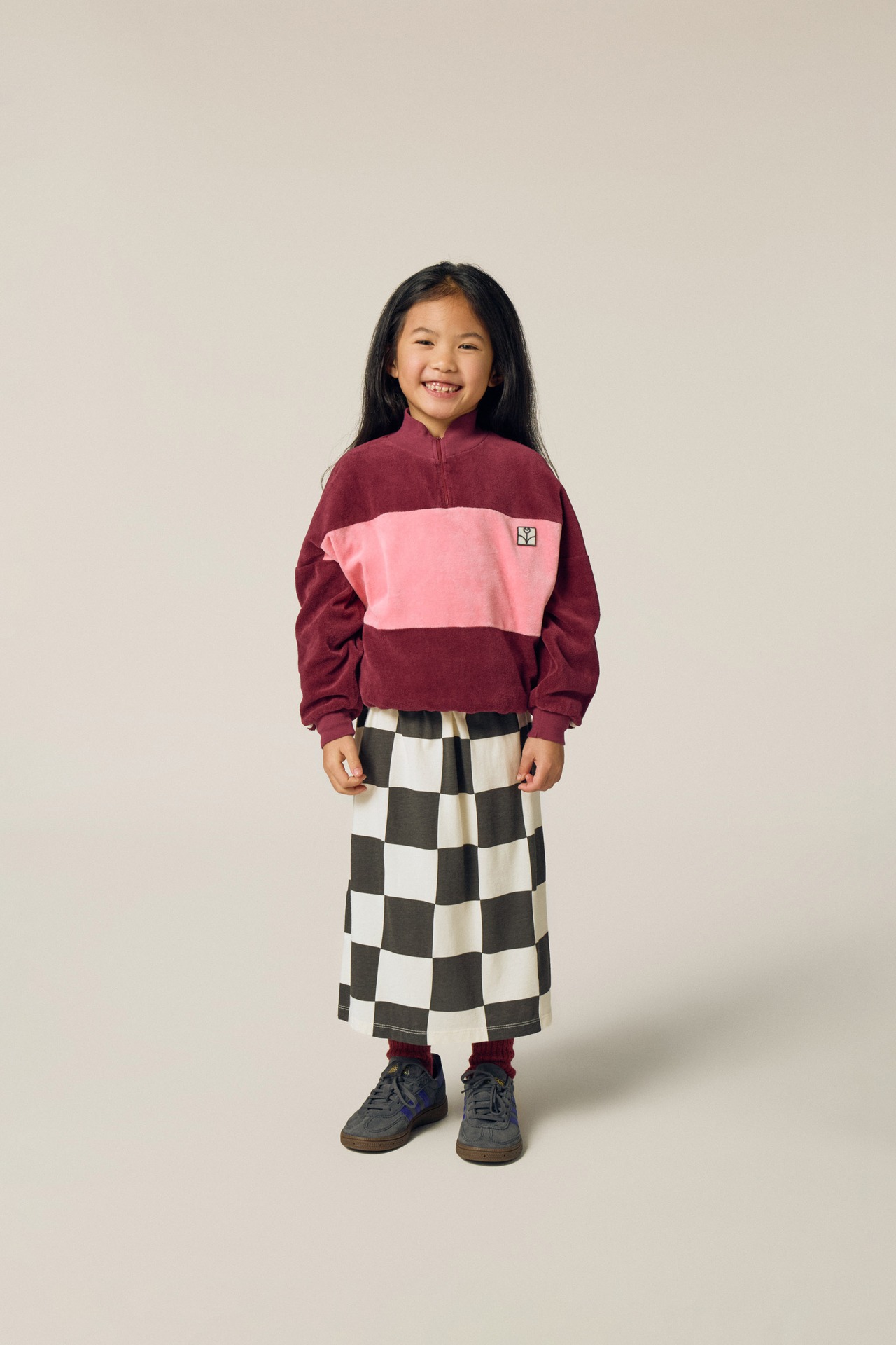 the campamento/Burgundy Color Block Sweatshirt