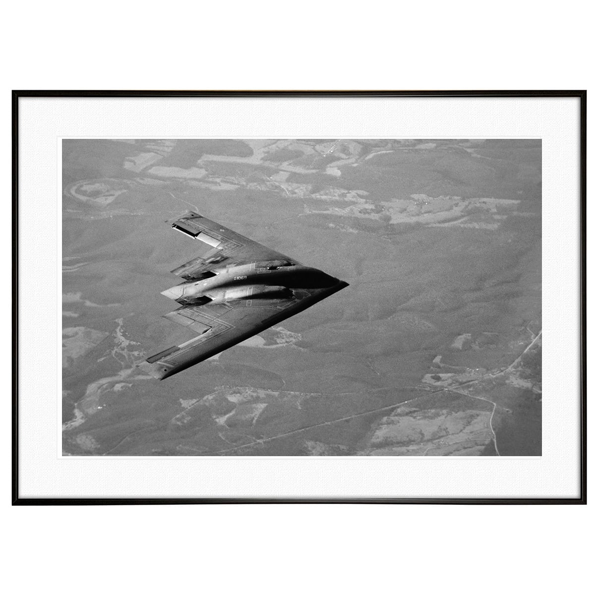 アメリカ写真 空軍 B-2ステルス爆撃機インテリア モノクロアート