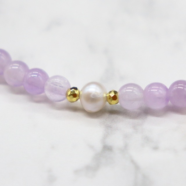 【Moon Lady Amethyst】亀甲天珠×ラベンダーアメシスト×ラブラドライト ブレスレット