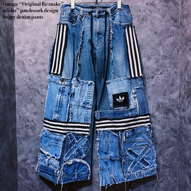 【doppio】vintage “Original Re:make”adidas” patchwork design buggy denim pants