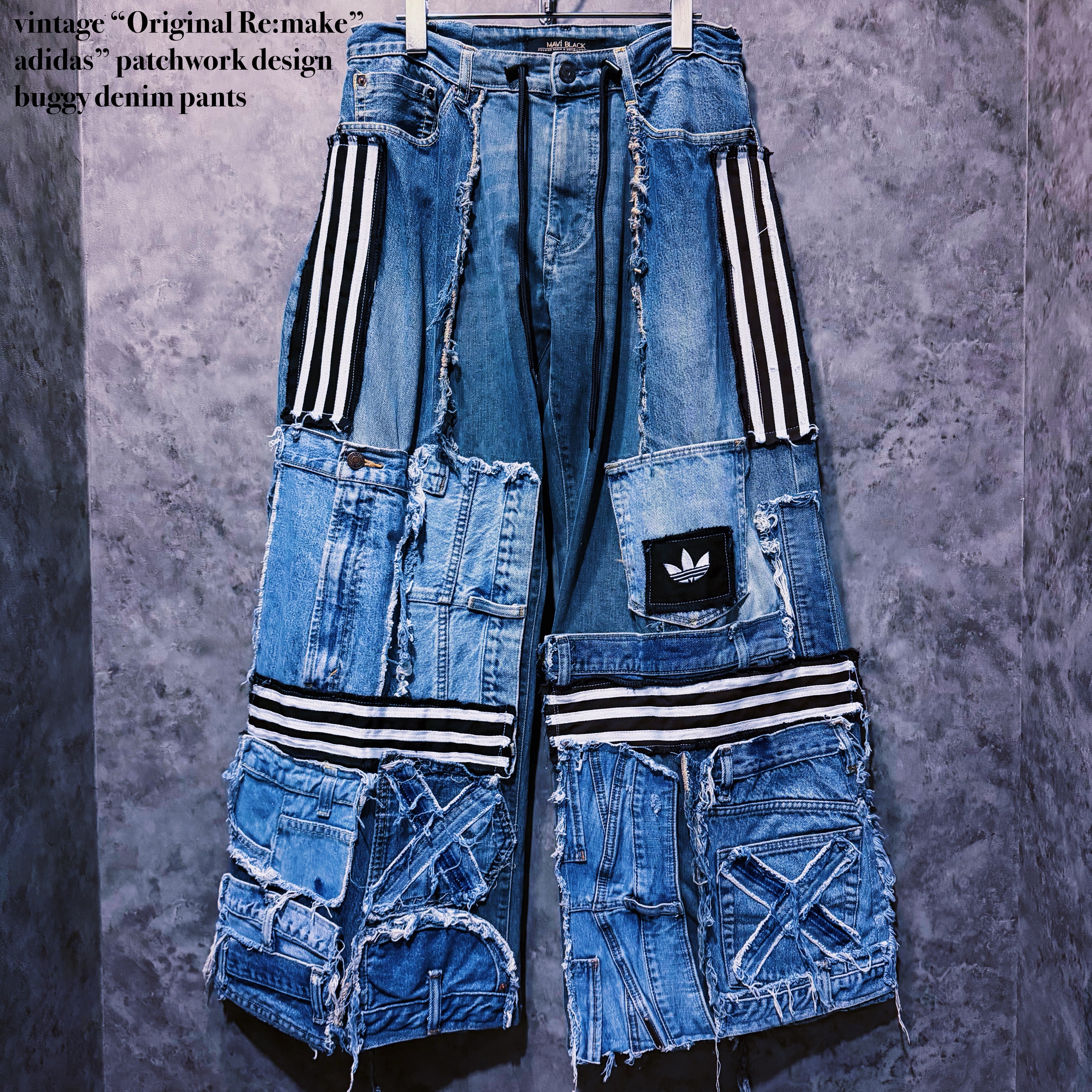 【doppio】vintage “Original Re:make”adidas” patchwork design buggy denim pants