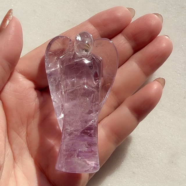 【超美石】エンジェル（天使）　ラベンダーアメジスト　お守り石　1129