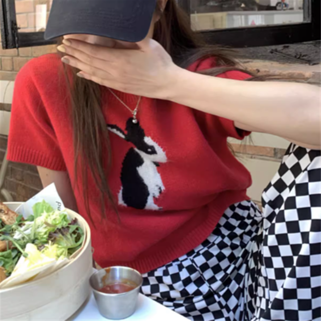 ウサギニットTシャツ　10857