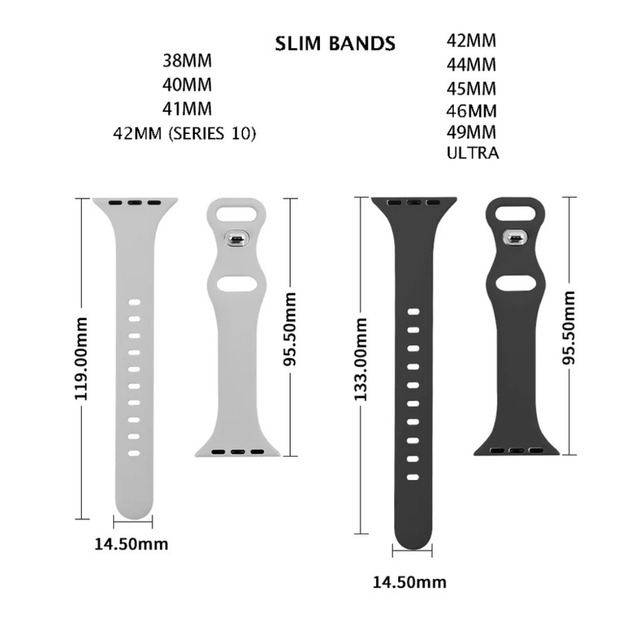6種類【SLIM/Solid Colors】Apple Watch 対応 シリコン製ウォッチバンド  / ENGROOVE SHOP ハワイ