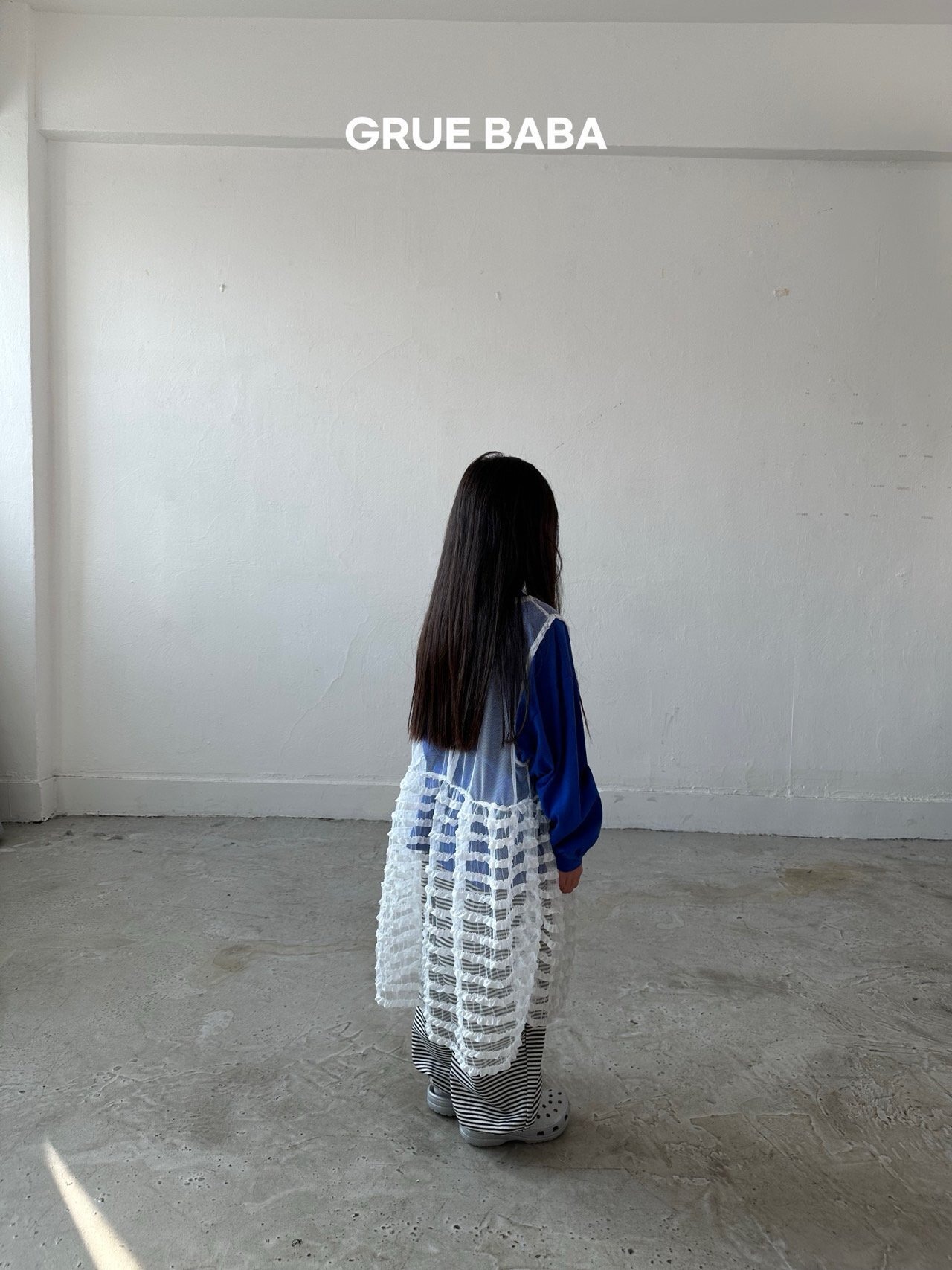 即納【105-115cm】ストライプレースワンピース - 6