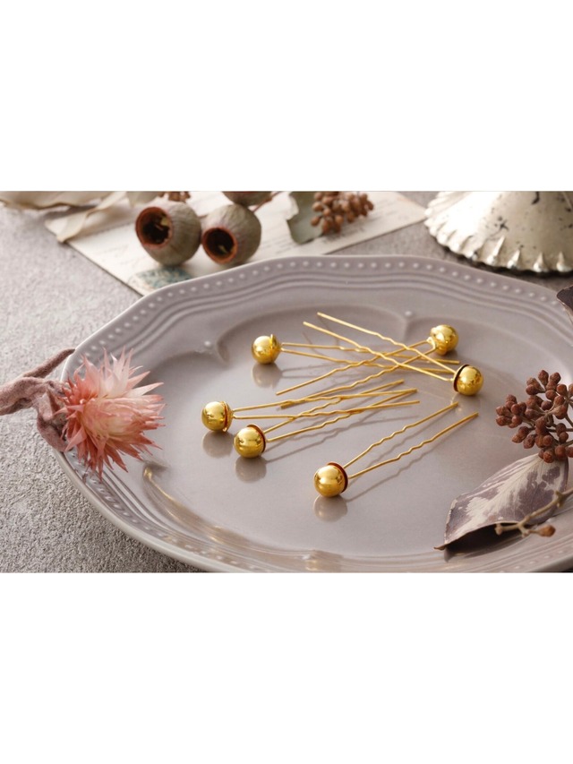 【ゴールドパール】ウェディング　袴　振袖　成人式　ヘアドレス　ヘアパーツ　プリザーブドフラワー　ドライフラワーフラワー　k-0111