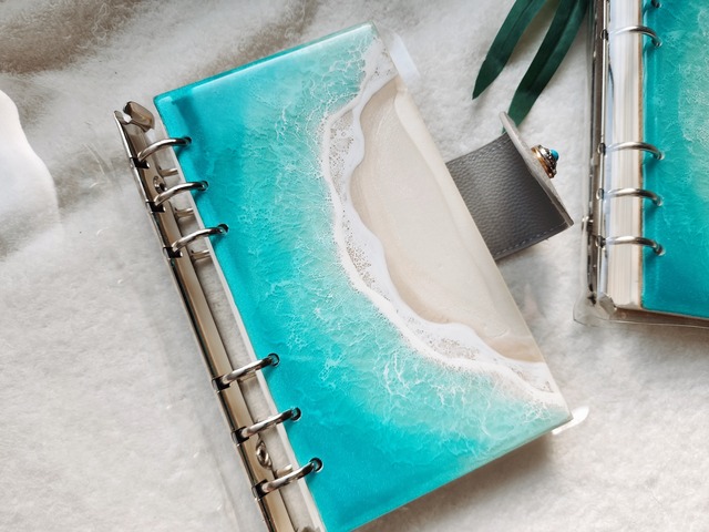 450.オーシャンレジンアート 手帳型ノート