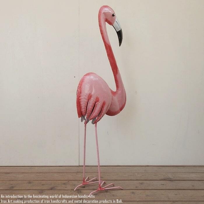 アイアンフラミンゴ Lサイズ フラミンゴ 置物 動物 鳥 オブジェ
