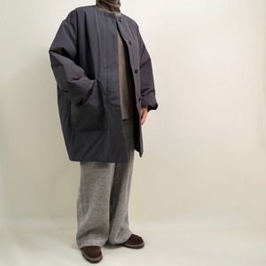 COMM.ARCH.  コム・アーチ　  レディースコート   NYLON FILLING NO COLLAR COAT  -DULL GRAY-