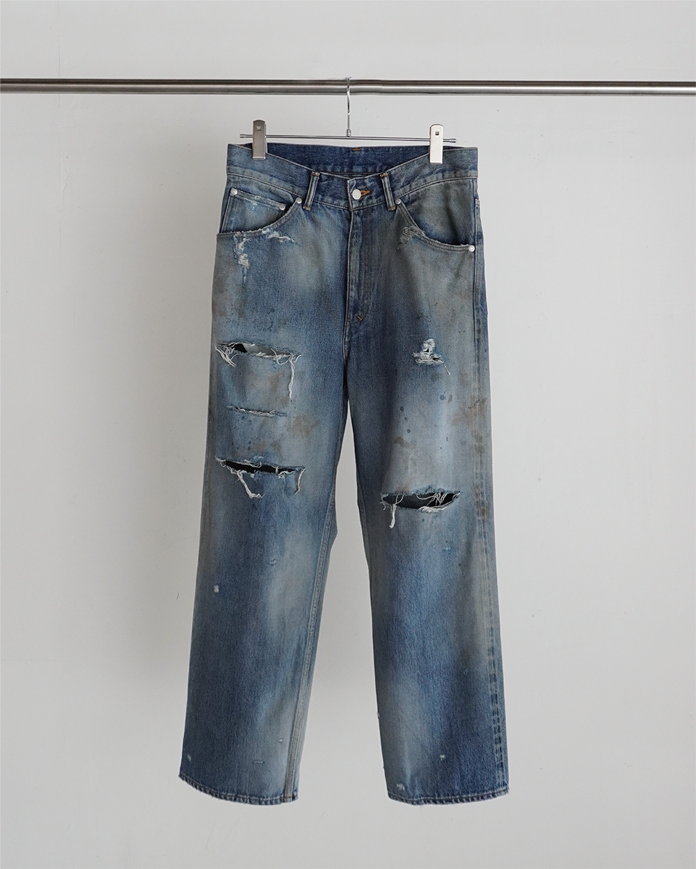 ANCELLM / CRASH SELVEDGE DENIM STRAIGHT 5P PANTS(INDIGO) | THE MODERN AGE  powered by BASE