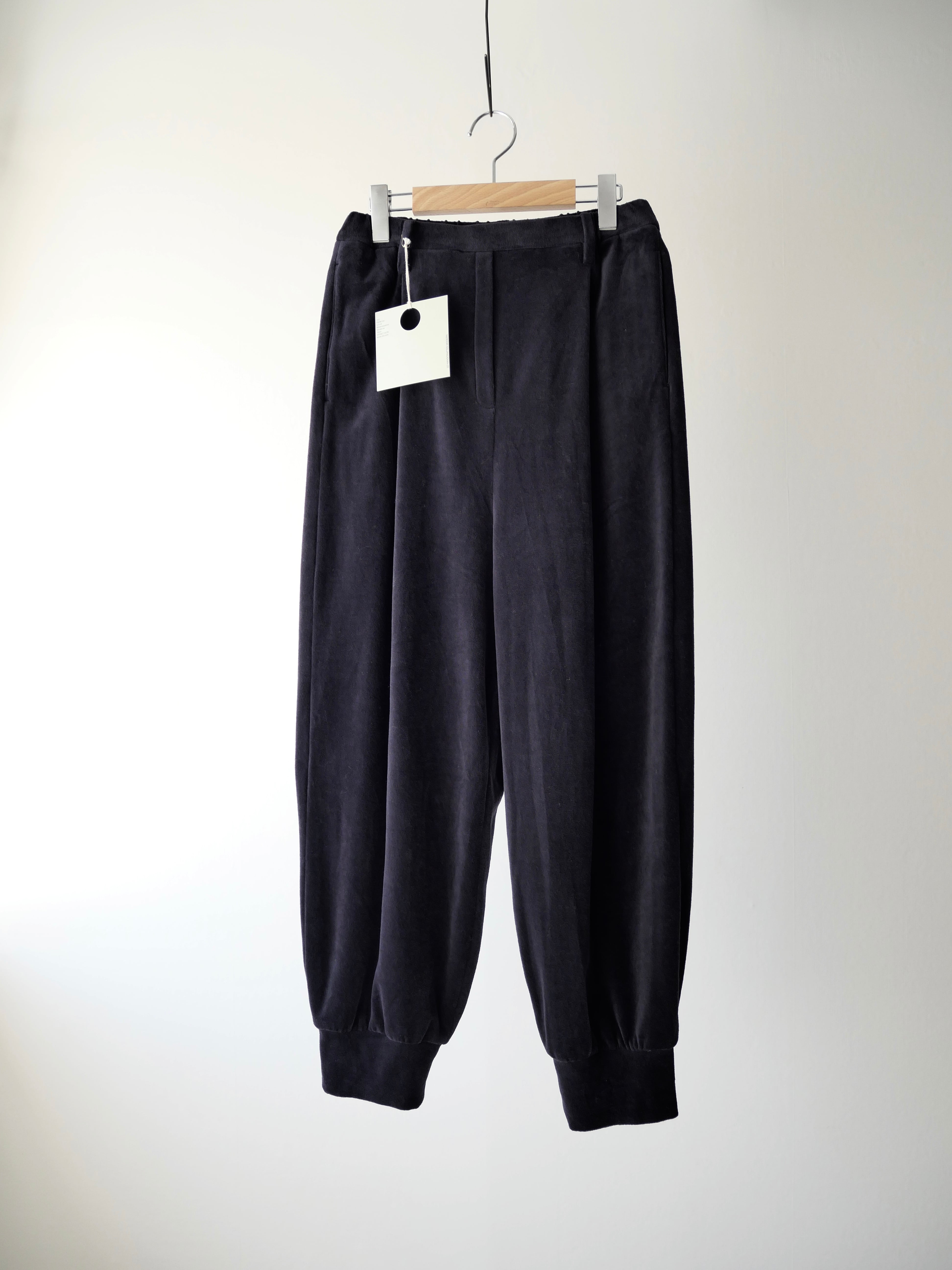 TENNE HANDCRAFTED MODERN / velour ribbon pants（DARK NAVY