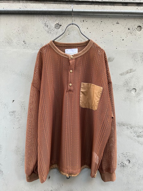 『VOAAOV』Russell Lace Henry Shirt Pullover / BROWN