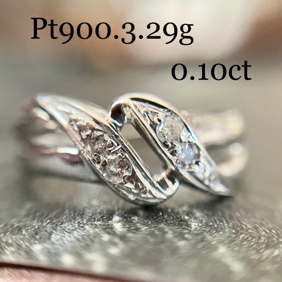 Pt900*0.1ct*3.29g*11号*ダイヤモンドデザインリング | Me,MiNE