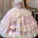 ゆめかわ♡全2カラー　ハイウエストローズロングドレス　wanpi212