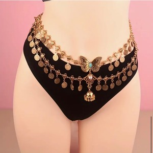 ウエストチェーン チェーンベルト コイン バタフライ