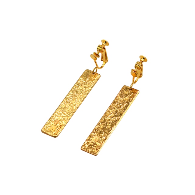 《イヤリング 》TIN BREATH Earrings 10×50mm Gold