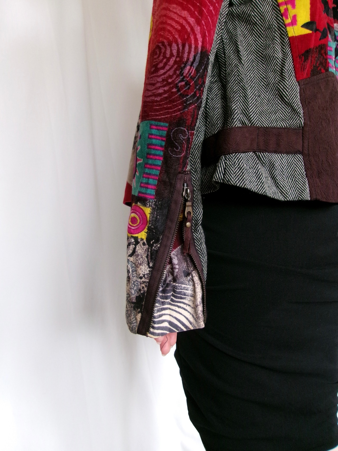 Multi pattern rider’s jacket