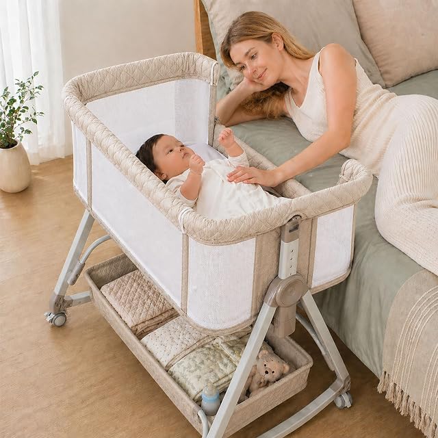 Dulumer 3 IN 1 ベビーベッド 添い寝 ゆりかご 持ち運びベビーベッド