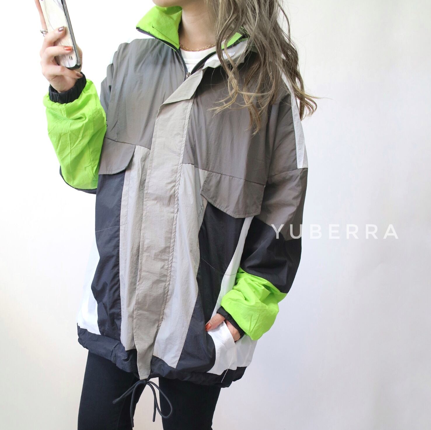 蛍光ブロックトラックジャケット / ブルゾン ジャンパー