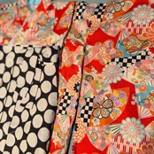 【受注製作】ひな祭りアンティーク調着物ドット袴の2点セット