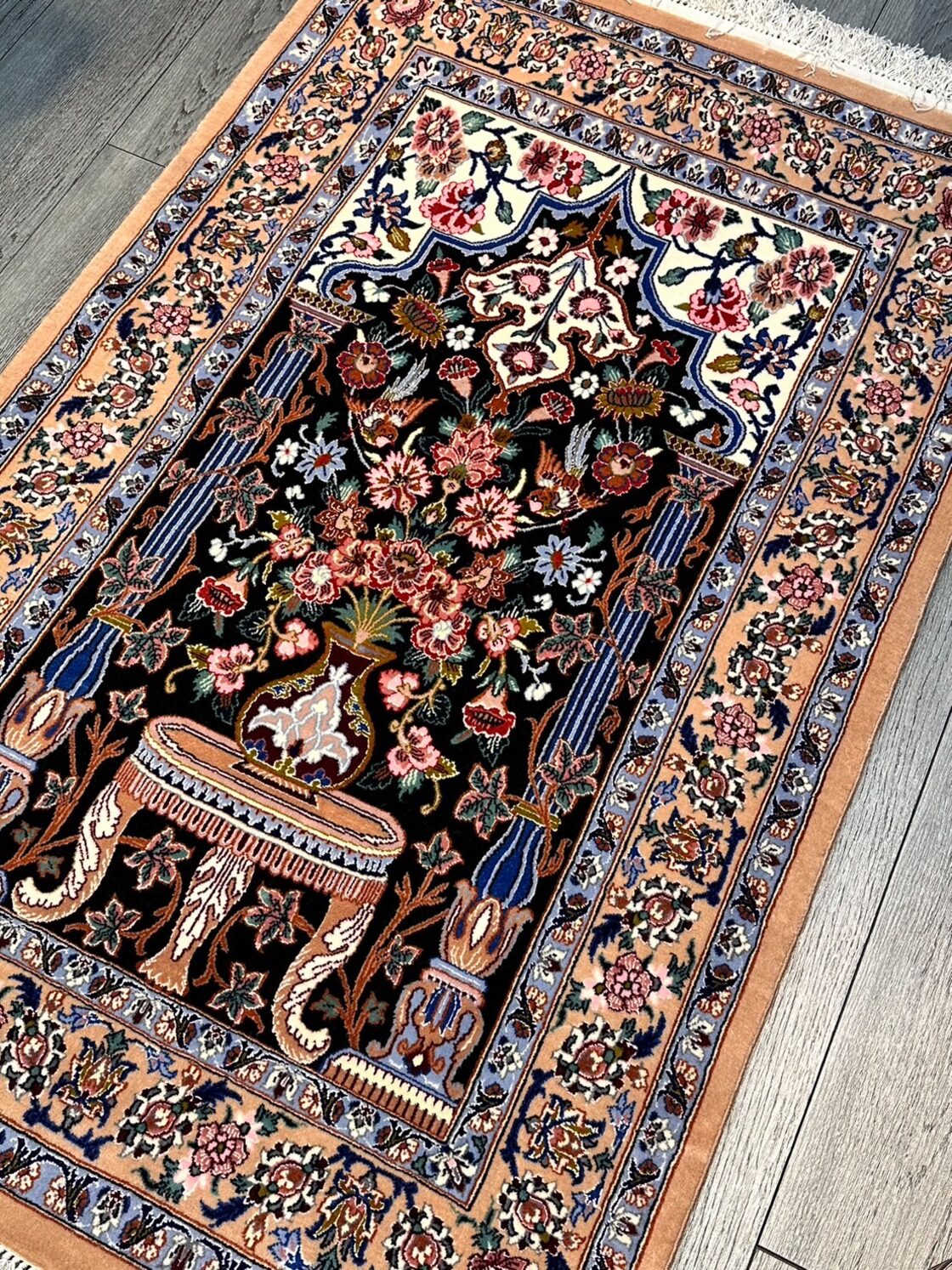 ペルシャ タブリーズ ラグ 手作り 80cm x 120cm