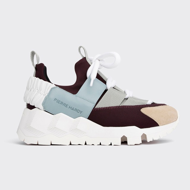 PIERRE HARDY　TREK COMET XL SNEAKER　BEIGE BURGUNDY LIGHT BLUE