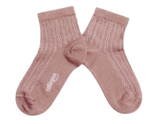 Collegien - Antoinette Lightweight Pointelle Socks / Vieux Rose